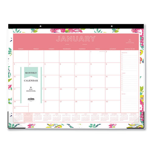 Day Designer Peyton Desk Pad Calendar, Floral Artwork, 22 X 17, Black Binding, Clear Corners, 12-month (jan To Dec): 2025 Day Designer Peyton Desk Pad Calendar, Floral Artwork, 22 X 17, Black Binding, Clear Corners, 12-month (jan To Dec): 2025