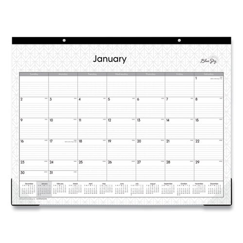 Enterprise Desk Pad, Geometric Artwork, 22 X 17, White/gray Sheets, Black Binding, Clear Corners, 12-month (jan To Dec): 2025 Enterprise Desk Pad, Geometric Artwork, 22 X 17, White/gray Sheets, Black Binding, Clear Corners, 12-month (jan To Dec): 2025