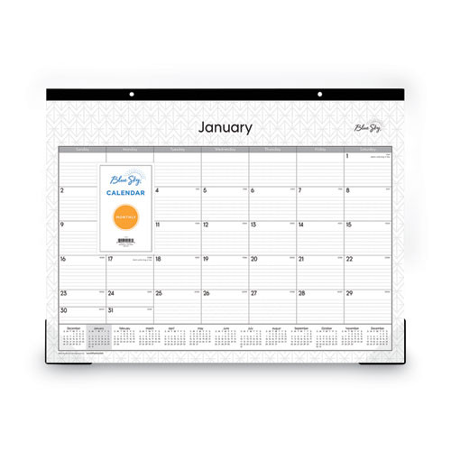Enterprise Desk Pad, Geometric Artwork, 22 X 17, White/gray Sheets, Black Binding, Clear Corners, 12-month (jan To Dec): 2025 Enterprise Desk Pad, Geometric Artwork, 22 X 17, White/gray Sheets, Black Binding, Clear Corners, 12-month (jan To Dec): 2025