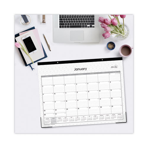 Enterprise Desk Pad, Geometric Artwork, 22 X 17, White/gray Sheets, Black Binding, Clear Corners, 12-month (jan To Dec): 2025 Enterprise Desk Pad, Geometric Artwork, 22 X 17, White/gray Sheets, Black Binding, Clear Corners, 12-month (jan To Dec): 2025