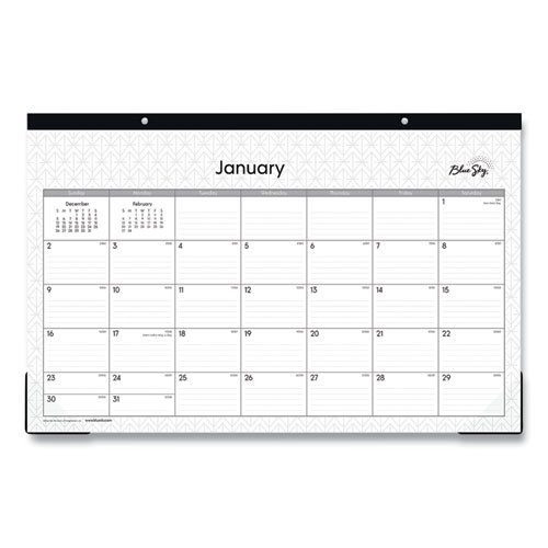 Enterprise Desk Pad, Geometric Artwork, 17 X 11, White/gray Sheets, Black Binding, Clear Corners, 12-month (jan To Dec): 2025 Enterprise Desk Pad, Geometric Artwork, 17 X 11, White/gray Sheets, Black Binding, Clear Corners, 12-month (jan To Dec): 2025