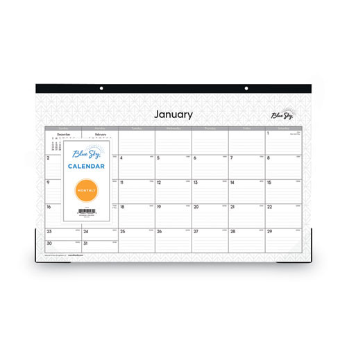 Enterprise Desk Pad, Geometric Artwork, 17 X 11, White/gray Sheets, Black Binding, Clear Corners, 12-month (jan To Dec): 2025 Enterprise Desk Pad, Geometric Artwork, 17 X 11, White/gray Sheets, Black Binding, Clear Corners, 12-month (jan To Dec): 2025