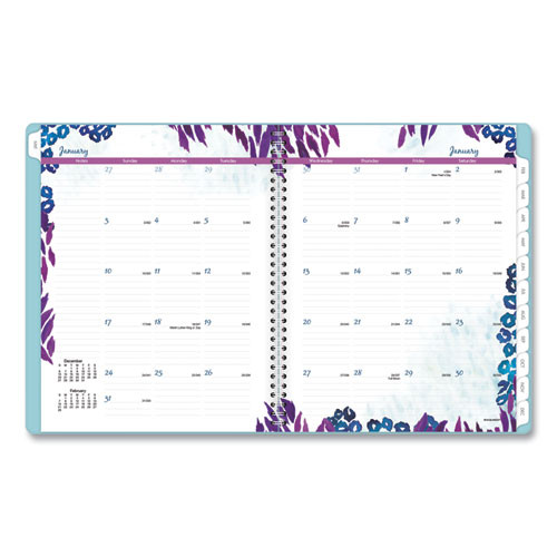 Wild Washes Weekly/monthly Planner, Flora And Fauna Artwork, 11 X 8.5, Blue Cover, 13-month: Jan 2025 To Jan 2026 Wild Washes Weekly/monthly Planner, Flora And Fauna Artwork, 11 X 8.5, Blue Cover, 13-month: Jan 2025 To Jan 2026