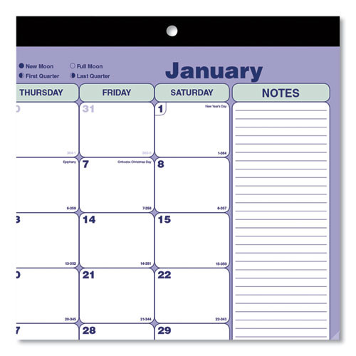 Monthly Desk Pad Calendar, 17.75 X 10.88, White/blue/green Sheets, Black Binding, Clear Corners, 12-month (jan To Dec): 2026 Monthly Desk Pad Calendar, 17.75 X 10.88, White/blue/green Sheets, Black Binding, Clear Corners, 12-month (jan To Dec): 2026