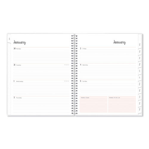 Joselyn Weekly/monthly Planner, Floral Artwork, 8 X 5, Pink/peach/black Cover, 12-month (jan To Dec): 2025 Joselyn Weekly/monthly Planner, Floral Artwork, 8 X 5, Pink/peach/black Cover, 12-month (jan To Dec): 2025