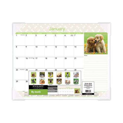 Puppies Monthly Desk Pad Calendar, Puppies Photography, 22 X 17, White Sheets, Clear Corners, 12-month (jan To Dec): 2026 Puppies Monthly Desk Pad Calendar, Puppies Photography, 22 X 17, White Sheets, Clear Corners, 12-month (jan To Dec): 2026