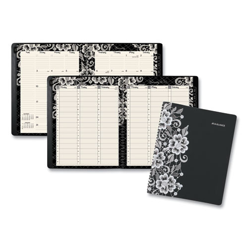 Lacey Weekly Block Format Professional Appointment Book, Lacey Artwork, 11 X 8.5, Black/white, 13-month: Jan 2025 To Jan 2026 Lacey Weekly Block Format Professional Appointment Book, Lacey Artwork, 11 X 8.5, Black/white, 13-month: Jan 2025 To Jan 2026