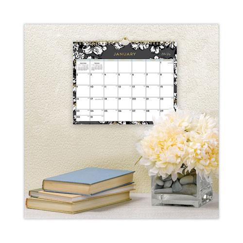 Baccara Dark Wall Calendar, Floral Artwork, 11 X 8.75, White/black/gold Sheets, 12-month (jan To Dec): 2025 Baccara Dark Wall Calendar, Floral Artwork, 11 X 8.75, White/black/gold Sheets, 12-month (jan To Dec): 2025