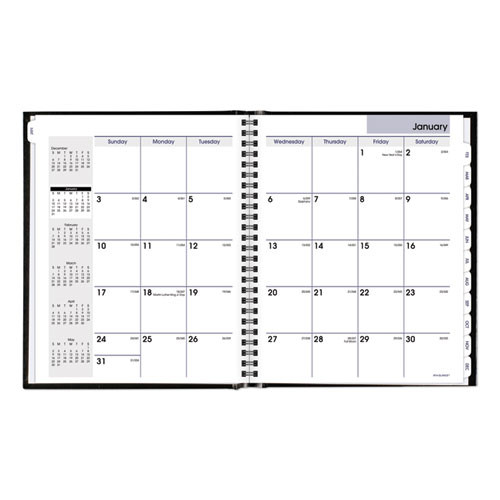 Dayminder Hard-cover Monthly Planner With Memo Section, Unruled Blocks, 8.5 X 7, Black Cover, 12-month (jan To Dec): 2025 Dayminder Hard-cover Monthly Planner With Memo Section, Unruled Blocks, 8.5 X 7, Black Cover, 12-month (jan To Dec): 2025