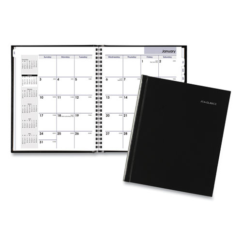 Dayminder Hard-cover Monthly Planner With Memo Section, Unruled Blocks, 8.5 X 7, Black Cover, 12-month (jan To Dec): 2025 Dayminder Hard-cover Monthly Planner With Memo Section, Unruled Blocks, 8.5 X 7, Black Cover, 12-month (jan To Dec): 2025