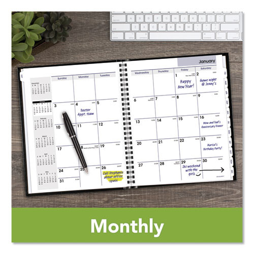 Dayminder Hard-cover Monthly Planner With Memo Section, Unruled Blocks, 8.5 X 7, Black Cover, 12-month (jan To Dec): 2025 Dayminder Hard-cover Monthly Planner With Memo Section, Unruled Blocks, 8.5 X 7, Black Cover, 12-month (jan To Dec): 2025