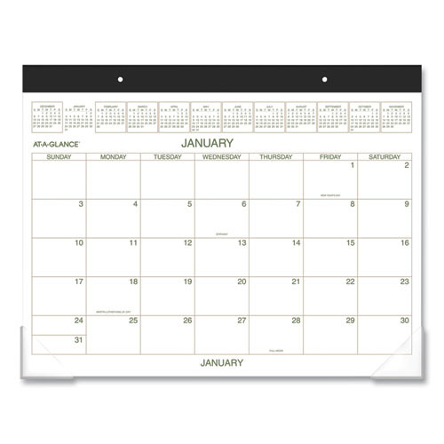 Two-color Desk Pad, 22 X 17, White Sheets, Black Binding, Clear Corners, 12-month (jan To Dec): 2025 Two-color Desk Pad, 22 X 17, White Sheets, Black Binding, Clear Corners, 12-month (jan To Dec): 2025