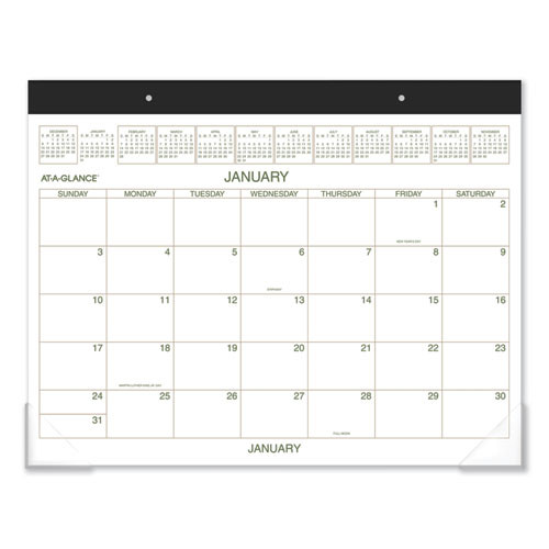 Two-color Desk Pad, 22 X 17, White Sheets, Black Binding, Clear Corners, 12-month (jan To Dec): 2025 Two-color Desk Pad, 22 X 17, White Sheets, Black Binding, Clear Corners, 12-month (jan To Dec): 2025