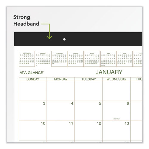 Two-color Desk Pad, 22 X 17, White Sheets, Black Binding, Clear Corners, 12-month (jan To Dec): 2025 Two-color Desk Pad, 22 X 17, White Sheets, Black Binding, Clear Corners, 12-month (jan To Dec): 2025