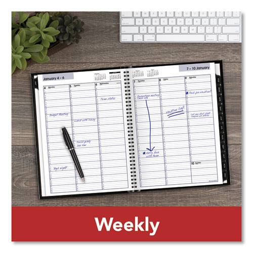 Dayminder Hardcover Weekly Vertical-column Format Appointment Book, 11 X 8, Black Cover, 12-month (jan To Dec): 2025 Dayminder Hardcover Weekly Vertical-column Format Appointment Book, 11 X 8, Black Cover, 12-month (jan To Dec): 2025