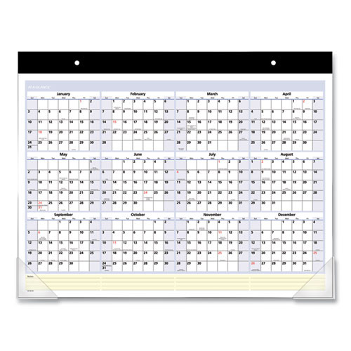 Quicknotes Desk Pad, 22 X 17, White/blue/yellow Sheets, Black Binding, Clear Corners, 13-month: Jan 2025 To Jan 2026 Quicknotes Desk Pad, 22 X 17, White/blue/yellow Sheets, Black Binding, Clear Corners, 13-month: Jan 2025 To Jan 2026