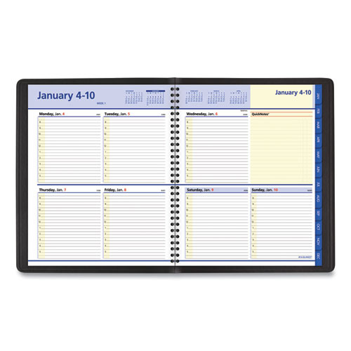 Quicknotes Weekly Block Format Appointment Book, 10 X 8, Black Cover, 12-month (jan To Dec): 2025 Quicknotes Weekly Block Format Appointment Book, 10 X 8, Black Cover, 12-month (jan To Dec): 2025