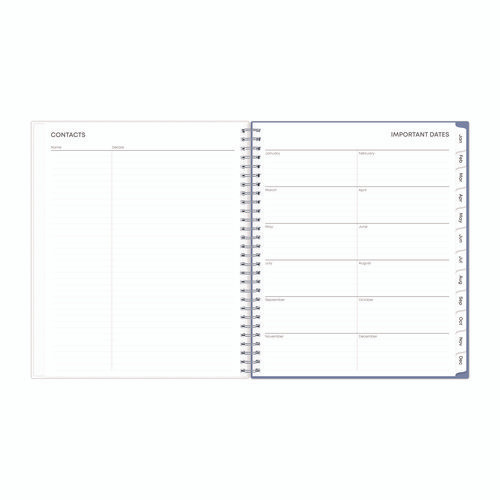 Lindley Monthly Planner, Floral Artwork, 10 X 8, White/blue/green Cover, 12-month (jan To Dec): 2025
