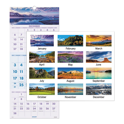 Scenic Three-month Wall Calendar, Landscape Photography, 12 X 27, White Sheets, 14-month: Dec 2025 To Jan 2027 Scenic Three-month Wall Calendar, Landscape Photography, 12 X 27, White Sheets, 14-month: Dec 2025 To Jan 2027