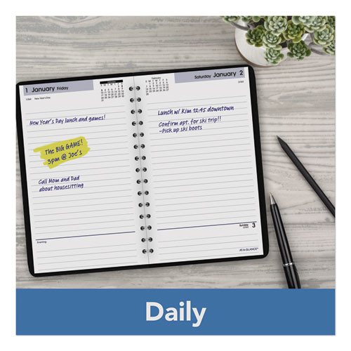 Dayminder Daily Appointment Book, 8 X 5, Black Cover, 12-month (jan To Dec): 2023 Dayminder Daily Appointment Book, 8 X 5, Black Cover, 12-month (jan To Dec): 2023