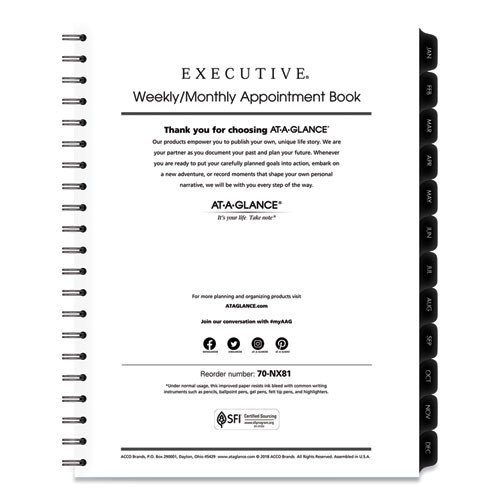 Executive Weekly/monthly Planner Refill With 15-minute Appointments, 11 X 8.25, White Sheets, 12-month (jan To Dec): 2025 Executive Weekly/monthly Planner Refill With 15-minute Appointments, 11 X 8.25, White Sheets, 12-month (jan To Dec): 2025