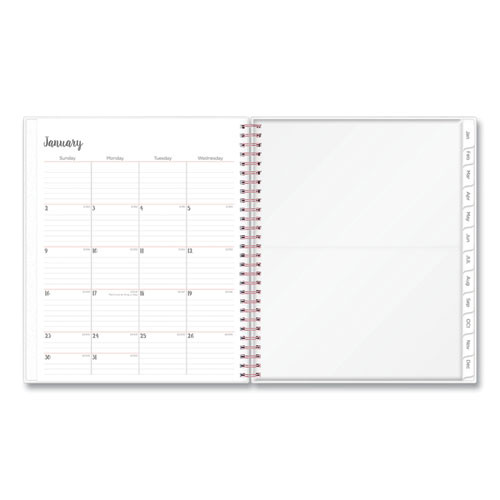 Joselyn Monthly Wirebound Planner, Floral Artwork, 10 X 8, Pink/peach/black Cover, 12-month (jan To Dec): 2025 Joselyn Monthly Wirebound Planner, Floral Artwork, 10 X 8, Pink/peach/black Cover, 12-month (jan To Dec): 2025