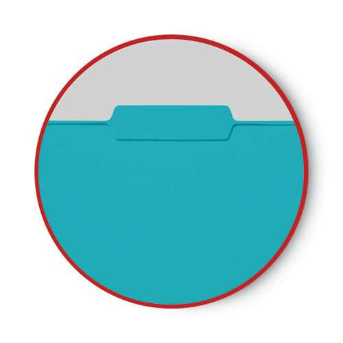 Interior File Folders, 1/3-cut Tabs: Assorted, Letter Size, 0.75" Expansion, Aqua, 100/box Interior File Folders, 1/3-cut Tabs: Assorted, Letter Size, 0.75" Expansion, Aqua, 100/box