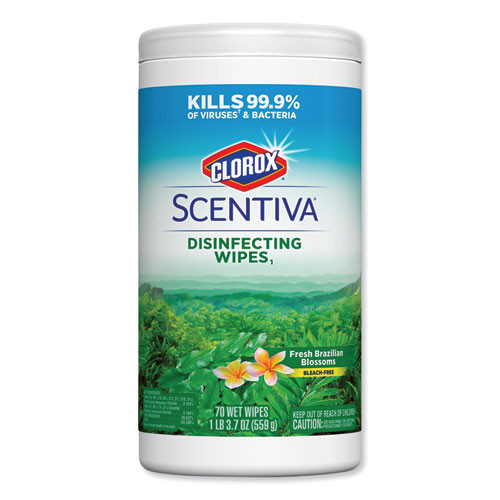 Scentiva Disinfecting Wipes, Fresh Brazilian Blossoms, 70 Wipes/canister
