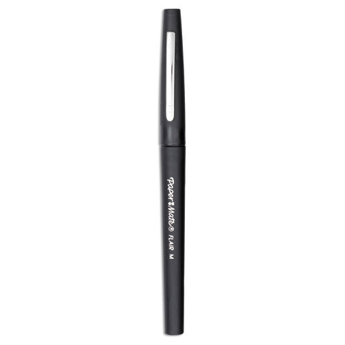 Paper Mate Flair Felt Tip Pen, Medium Point 0.7mm, Black Ink, 24