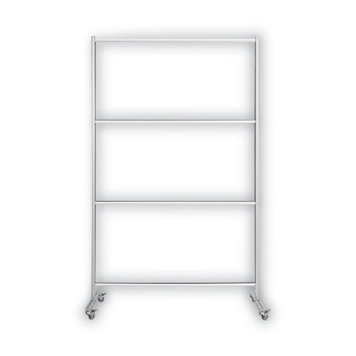 Protector Series Mobile Glass Panel Divider, 49 X 22 X 69, Clear/aluminum Protector Series Mobile Glass Panel Divider, 49 X 22 X 69, Clear/aluminum