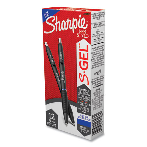 S-gel High-performance Gel Pen, Retractable, Medium 0.7 Mm, Blue Ink, Black Barrel, Dozen S-gel High-performance Gel Pen, Retractable, Medium 0.7 Mm, Blue Ink, Black Barrel, Dozen