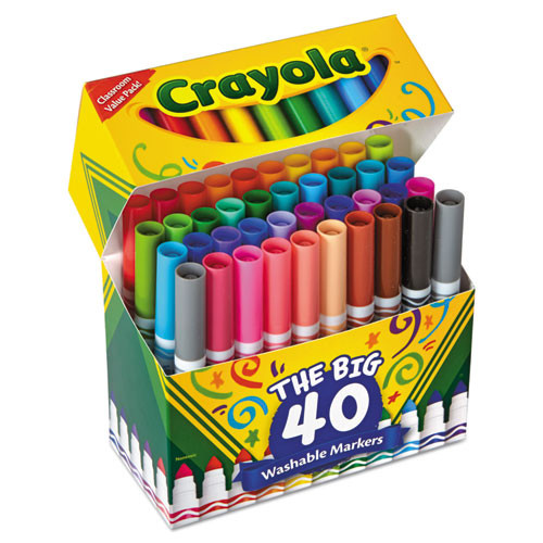 Ultra-clean Washable Markers, Broad Bullet Tip, Assorted Colors, 40/set