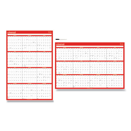Erasable Wall Calendar, 24 X 36, White/red Sheets, 12-month (jan To Dec): 2026 Erasable Wall Calendar, 24 X 36, White/red Sheets, 12-month (jan To Dec): 2026