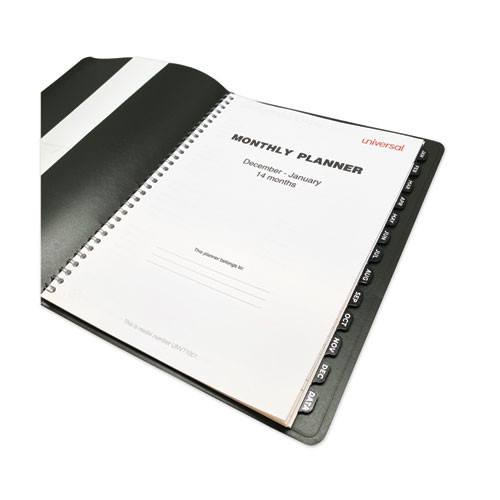 Monthly Planner, 11 X 8, Black Cover, 14-month: Dec 2025 To Jan 2027