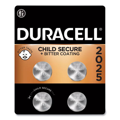 Lithium Coin Batteries With Bitterant, 2025, 4/pack Lithium Coin Batteries With Bitterant, 2025, 4/pack