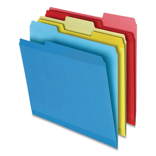 Poly Reinforced File Folder, 1/3-cut Tabs: Assorted, Letter Size, Assorted Colors, 100/pack