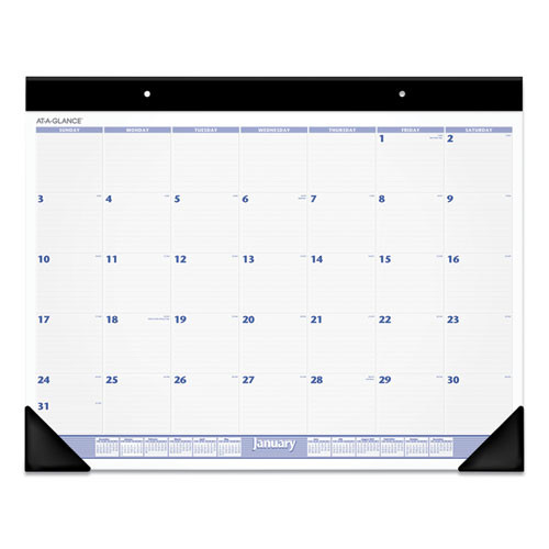 Desk Pad, 24 X 19, White Sheets, Black Binding, Black Corners, 12-month (jan To Dec): 2025 Desk Pad, 24 X 19, White Sheets, Black Binding, Black Corners, 12-month (jan To Dec): 2025