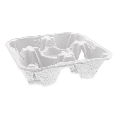 Earthchoice Carry-safe Beverage Carrier, Four-cup Carrier With Food Tray, 8 Oz To 32 Oz, Natural, 300/carton Earthchoice Carry-safe Beverage Carrier, Four-cup Carrier With Food Tray, 8 Oz To 32 Oz, Natural, 300/carton