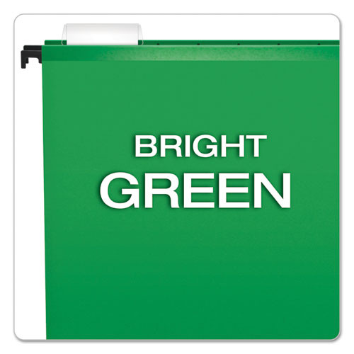 Surehook Hanging Folders, Letter Size, 1/5-cut Tab, Bright Green, 20/box Surehook Hanging Folders, Letter Size, 1/5-cut Tab, Bright Green, 20/box