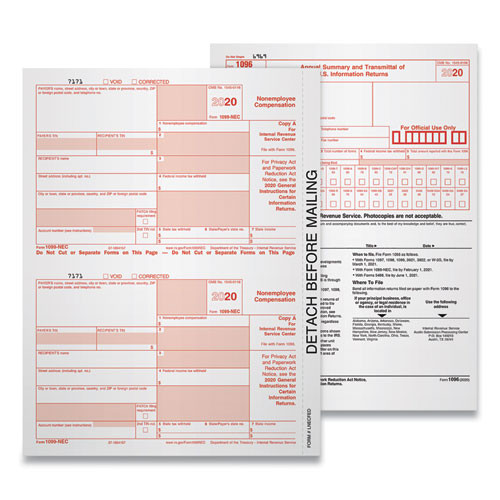 Five-part 1099-misc Tax Forms, 8.5 X 11, 2/page, 50/pack