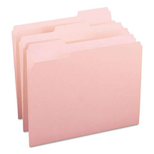 Colored File Folders, 1/3-cut Tabs: Assorted, Letter Size, 0.75" Expansion, Pink, 100/box Colored File Folders, 1/3-cut Tabs: Assorted, Letter Size, 0.75" Expansion, Pink, 100/box