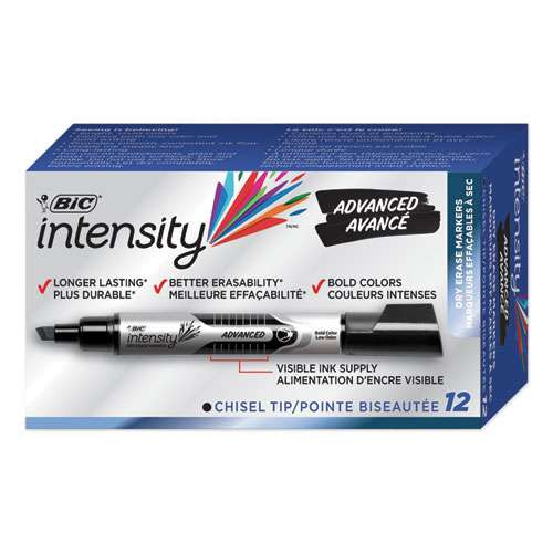 Intensity Advanced Dry Erase Marker, Tank-style, Broad Chisel Tip, Assorted Colors, 4/pack Intensity Advanced Dry Erase Marker, Tank-style, Broad Chisel Tip, Assorted Colors, 4/pack