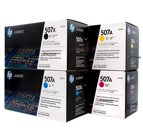 HP 507X 507A SET | CE400X, CE401A, CE402A, CE403A | Original HP Toner Cartridge - Black, Cyan, Yellow, Magenta HP 507X 507A SET | CE400X, CE401A, CE402A, CE403A | Original HP Toner Cartridge - Black, Cyan, Yellow, Magenta