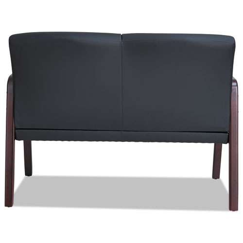 Alera Reception Lounge Series Wood Loveseat, 44.88w X 26.13d X 33h, Black/mahogany Alera Reception Lounge Series Wood Loveseat, 44.88w X 26.13d X 33h, Black/mahogany