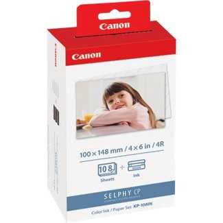 Original Canon KP-108IN 3115B001 Color Ink Cartridge and Label Set
