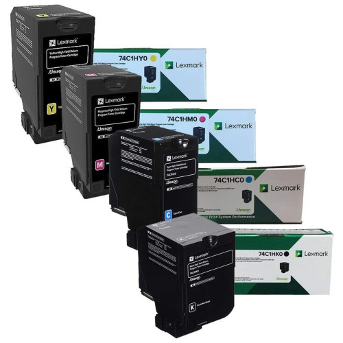 Lexmark 74C1H Set | 74C1HC0, 74C1HK0, 74C1HM0, 74C1HY0 | Original Lexmark High-Yield Toner Cartridges – Black, Cyan, Magenta, Yellow Lexmark 74C1H Set | 74C1HC0, 74C1HK0, 74C1HM0, 74C1HY0 | Original Lexmark High-Yield Toner Cartridges – Black, Cyan, Magenta, Yellow