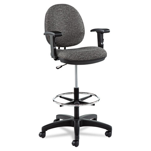 Alera Interval Series Swivel Task Stool, Supports Up To 275 Lb, 23.93" To 34.53" Seat Height, Black Faux Leather Alera Interval Series Swivel Task Stool, Supports Up To 275 Lb, 23.93" To 34.53" Seat Height, Black Faux Leather