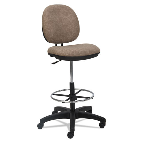 Alera Interval Series Swivel Task Stool, Supports Up To 275 Lb, 23.93" To 34.53" Seat Height, Black Faux Leather Alera Interval Series Swivel Task Stool, Supports Up To 275 Lb, 23.93" To 34.53" Seat Height, Black Faux Leather