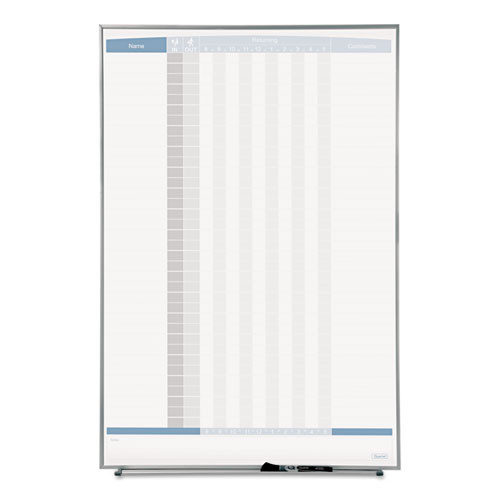 Vertical Matrix Employee Tracking Board, 34 X 23, Aluminum Frame