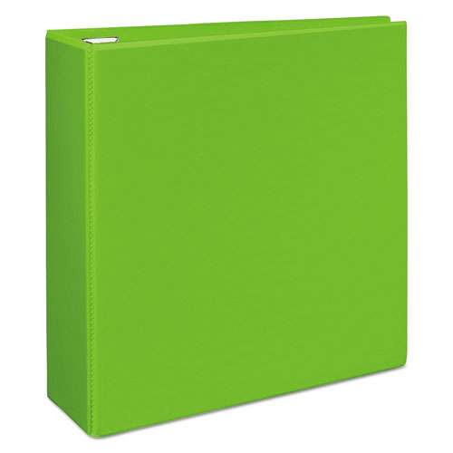 Heavy-duty View Binder With Durahinge And Locking One Touch Ezd Rings, 3 Rings, 4" Capacity, 11 X 8.5, Chartreuse Heavy-duty View Binder With Durahinge And Locking One Touch Ezd Rings, 3 Rings, 4" Capacity, 11 X 8.5, Chartreuse